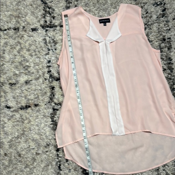 My Michelle Pink Sleeveless Asymmetrical Blouse with Peter Pan Collar - Picture 3 of 7